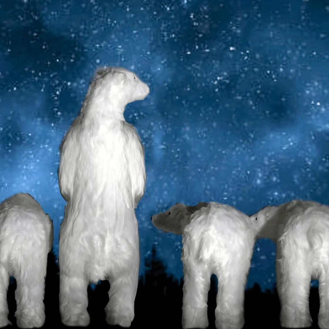 DecoWoerner Decoración De Animales|Decoración De Invierno>Figura Animal De Tamaño Natural Oso Polar, Altura: 90cm