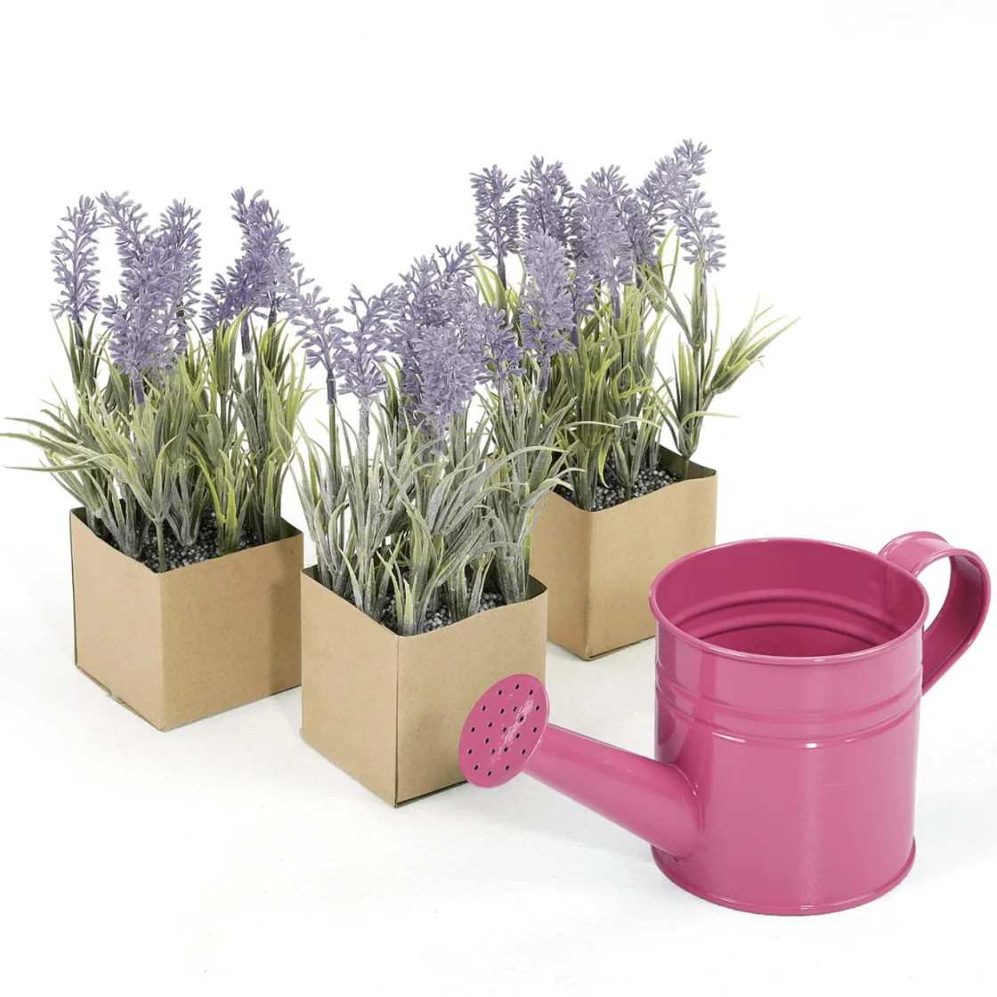 DecoWoerner Plantas De Interior|Flores Artificiales>Flor Artificial De Lavanda En Maceta De Papel 20 Cm