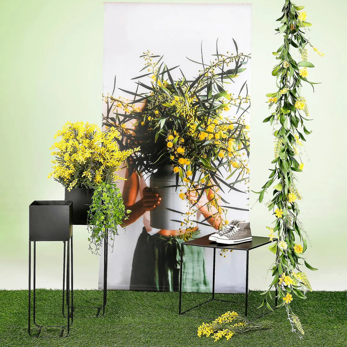 DecoWoerner Decoración De Primavera|Flores Artificiales>Flor Artificial Mimosa 84 Cm Amarilla