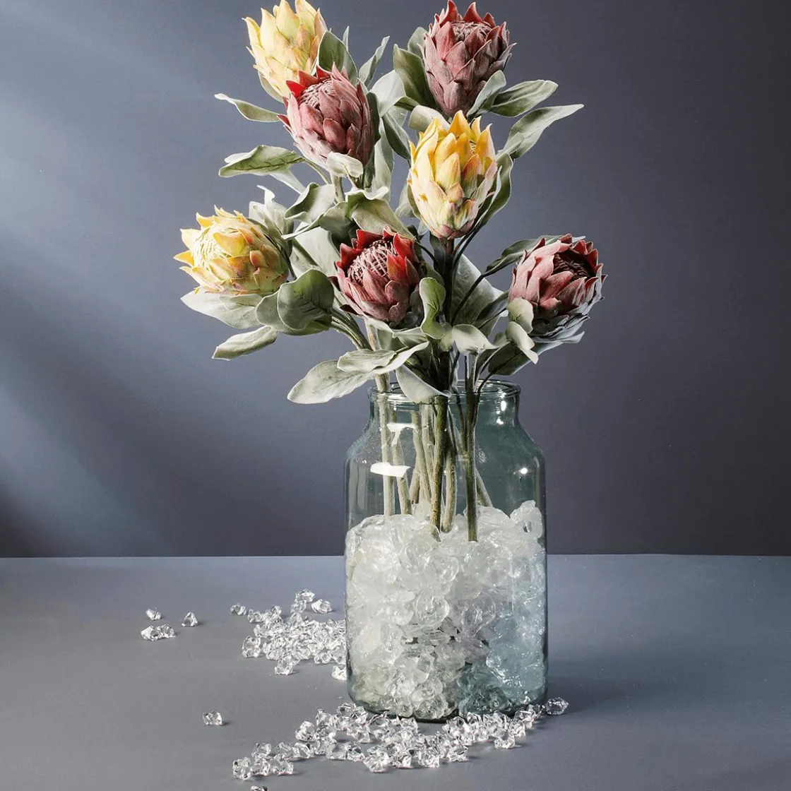 DecoWoerner Decoración De Otoño|Flores Artificiales>Flor Artificial Protea , 72 Cm