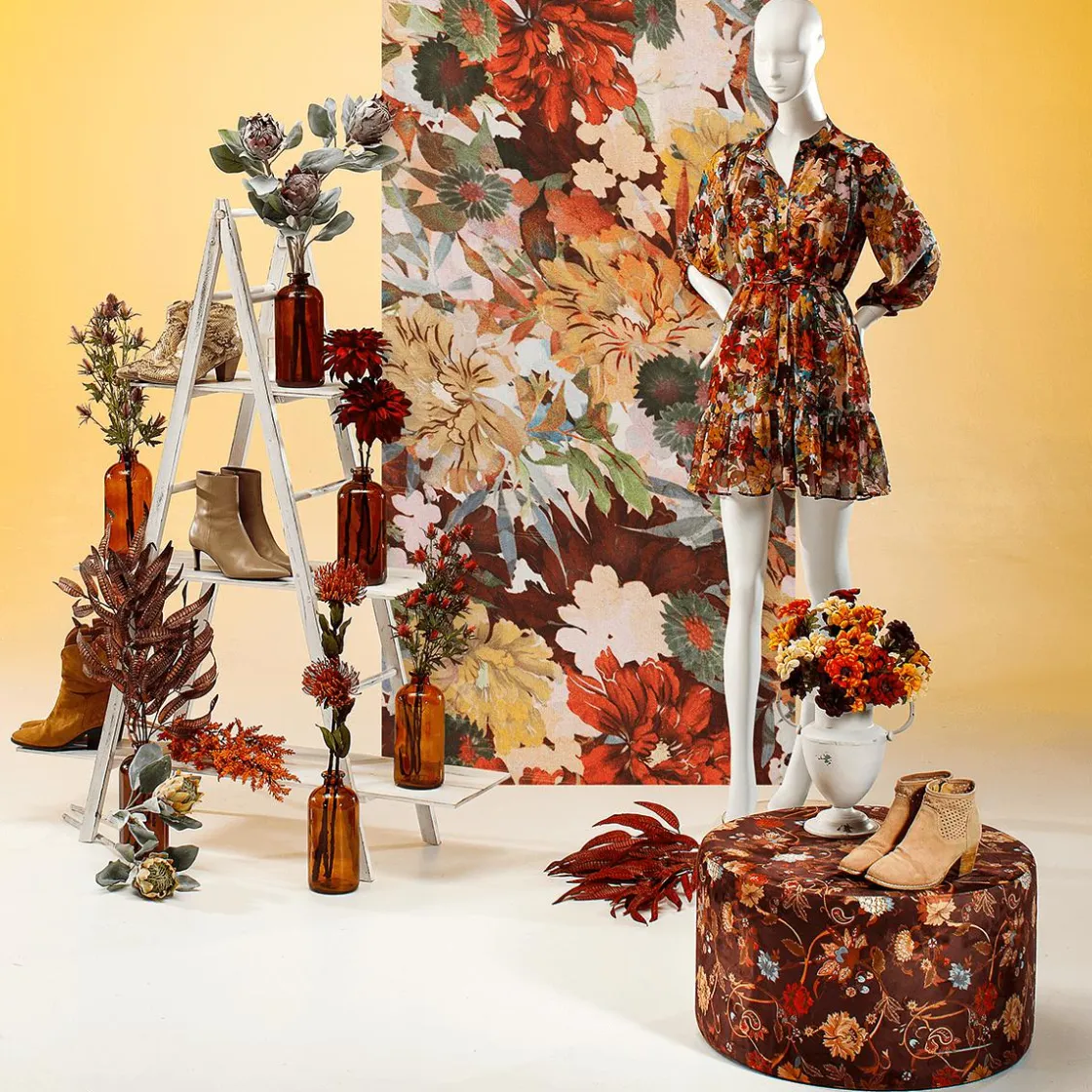 DecoWoerner Decoración De Otoño|Flores Artificiales>Flor Artificial Rama De Cardo Púrpura, 68 Cm De Largo