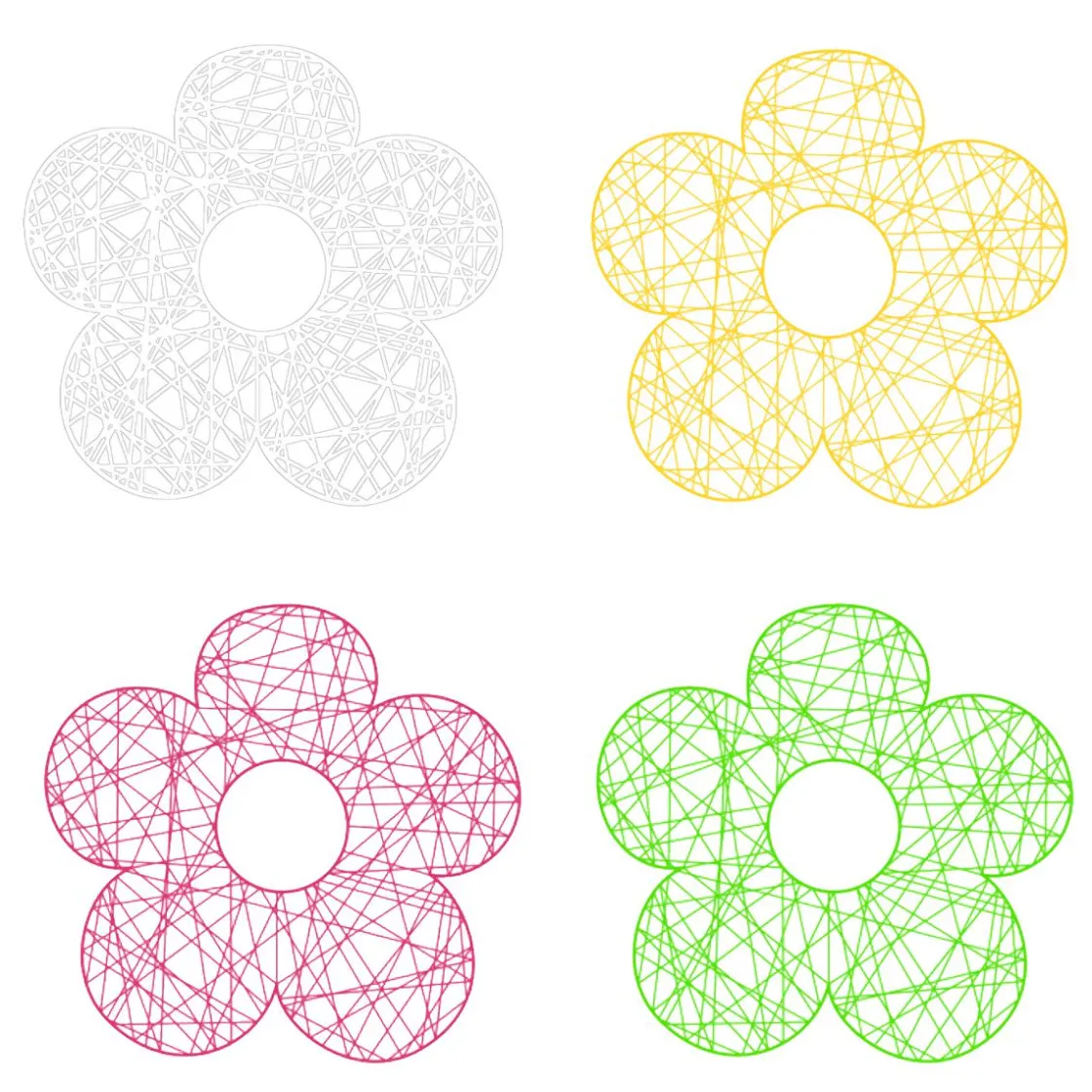 DecoWoerner Decoración De Verano|Decoración De Primavera>Flor 2D De Malla De Fibra 80 Cm