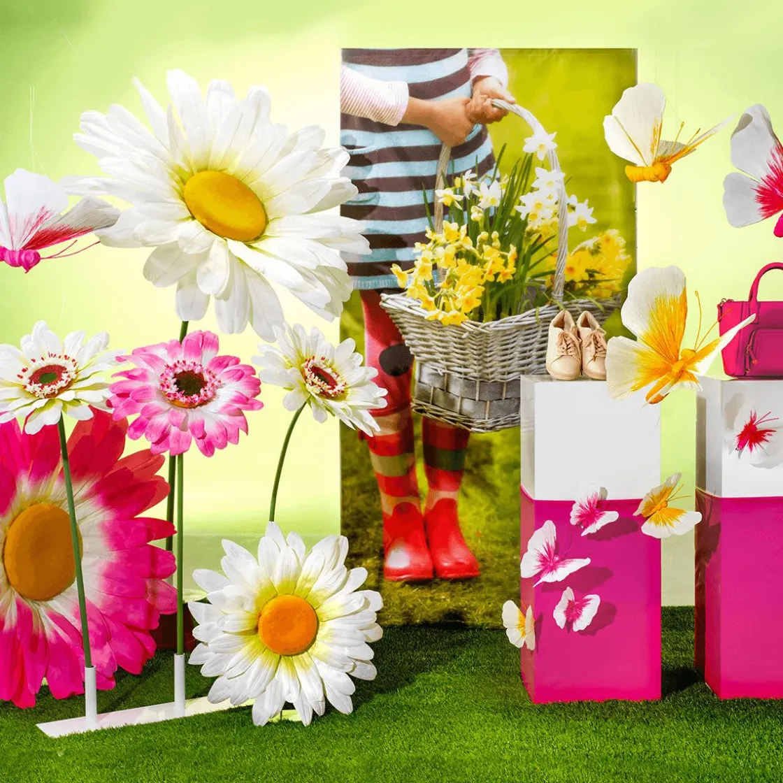 DecoWoerner Decoración De Primavera|Cabezas De Flores Artificiales>Flor De Margarita Gigante Blanca, Ø 55 Cm