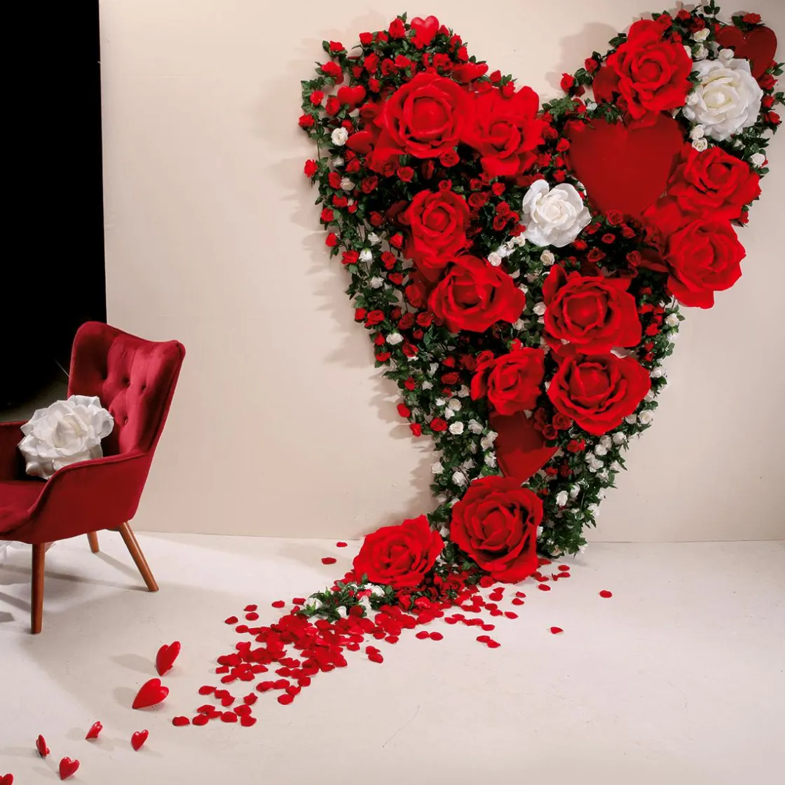 DecoWoerner Decoración Temática|Cabezas De Flores Artificiales>Flor Del Rosal XL Artificial, Ø 40 Cm, Color