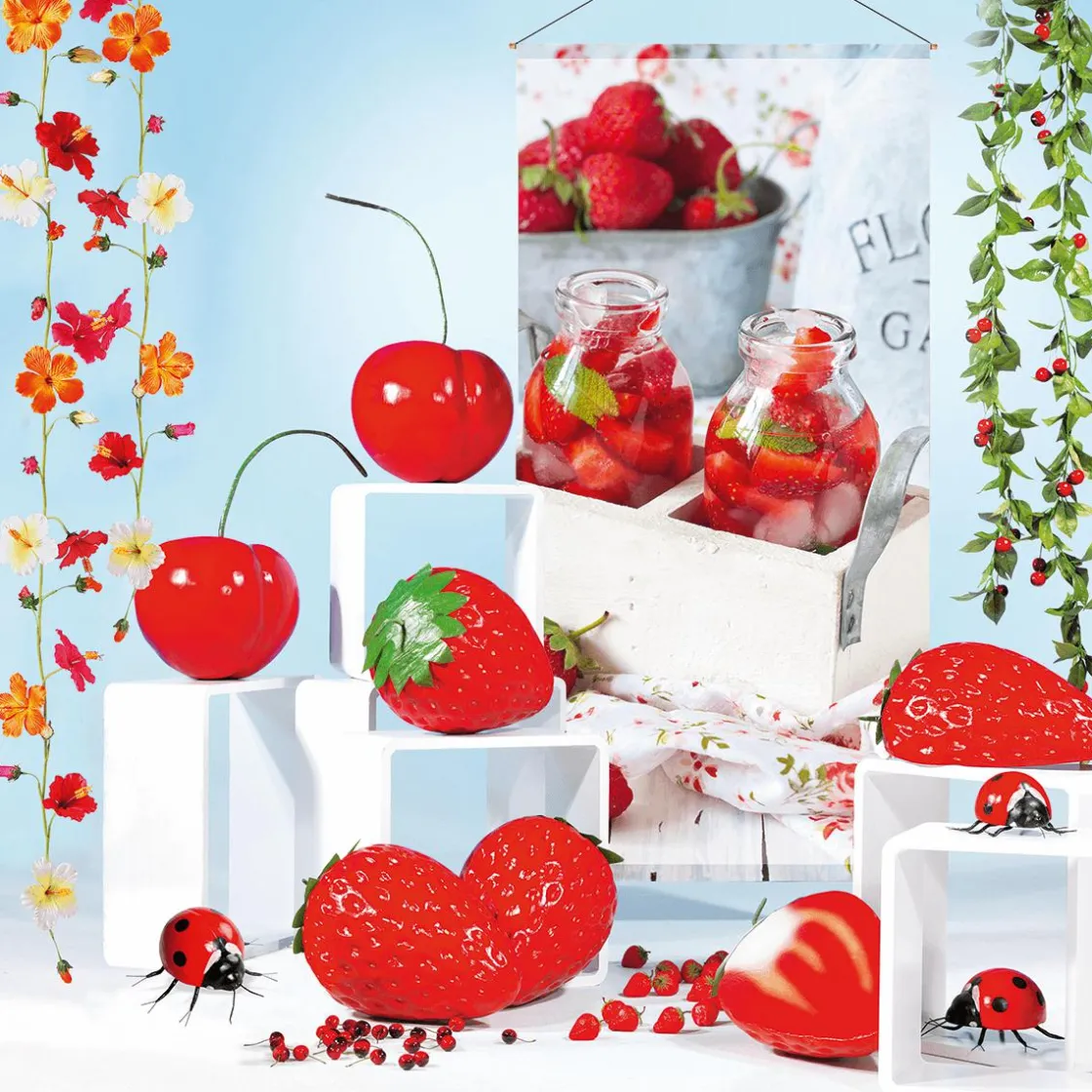 DecoWoerner Decoración De Primavera|Chupetes Xxl>Fresa XXL Alimento De Imitación 40 Cm Ø 30 Cm