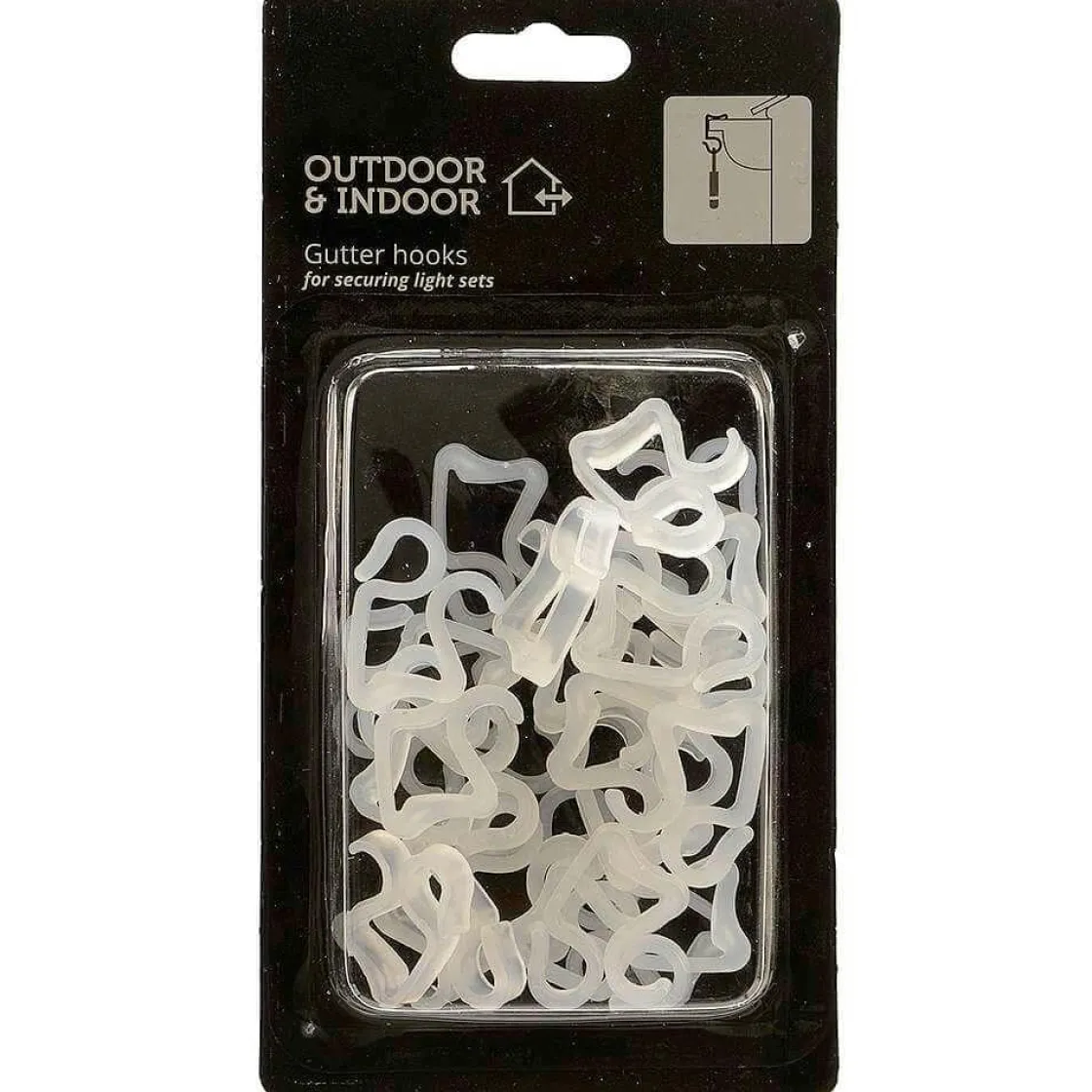 DecoWoerner Ayudas Y Herramientas De Decoración>Gancho De Canaletas Para Cadenas De Luces, 24 Piezas