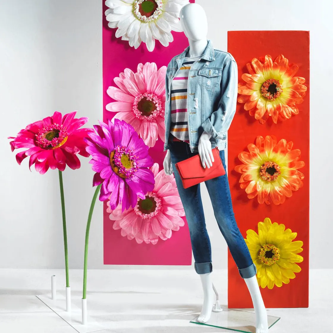 DecoWoerner Decoración De Primavera|Cabezas De Flores Artificiales>Gerbera Gigante, 45 Cm Ø,