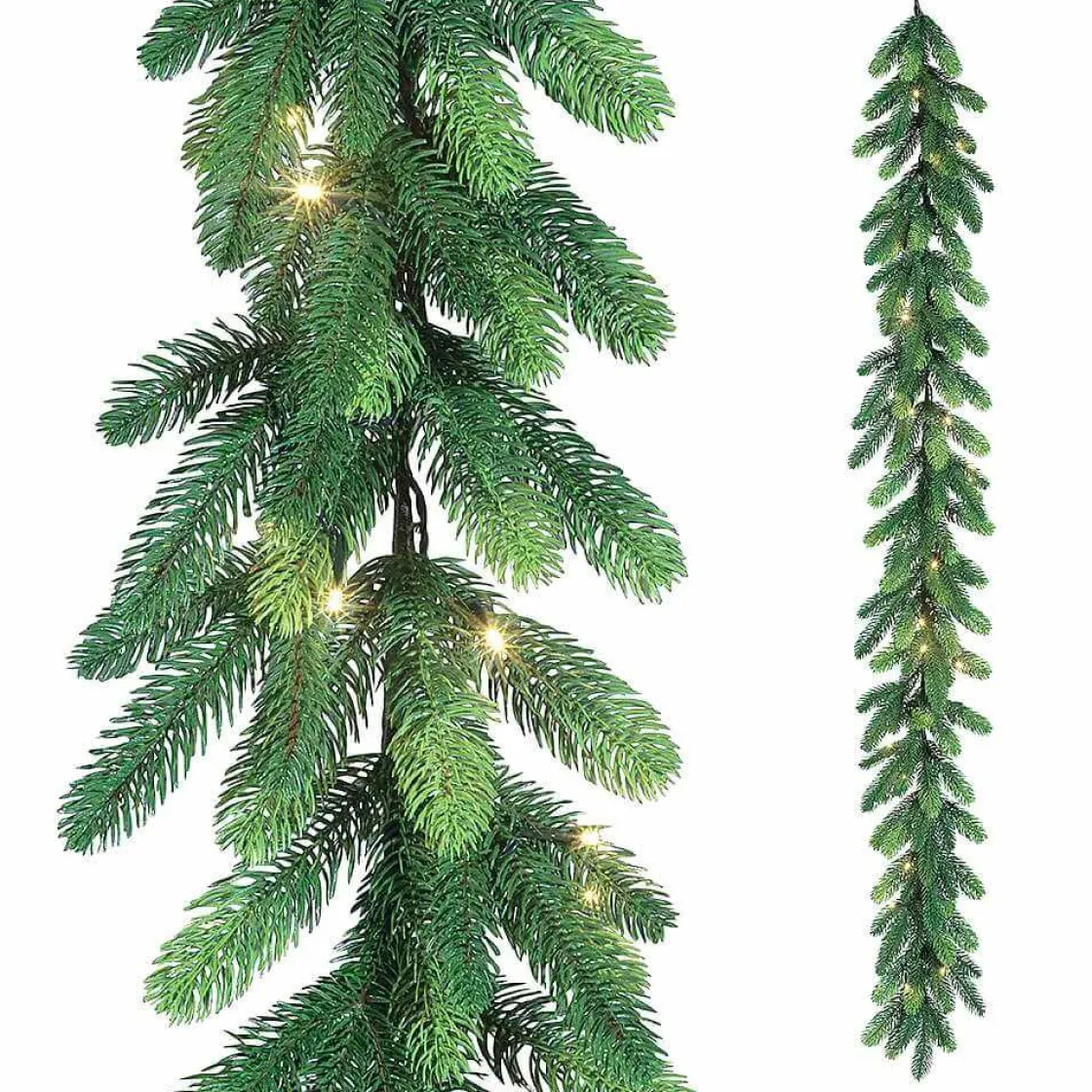 DecoWoerner Guirnaldas Y Vides>Guirnalda De Abeto PE Artificial Con LED, Longitud 270 Cm