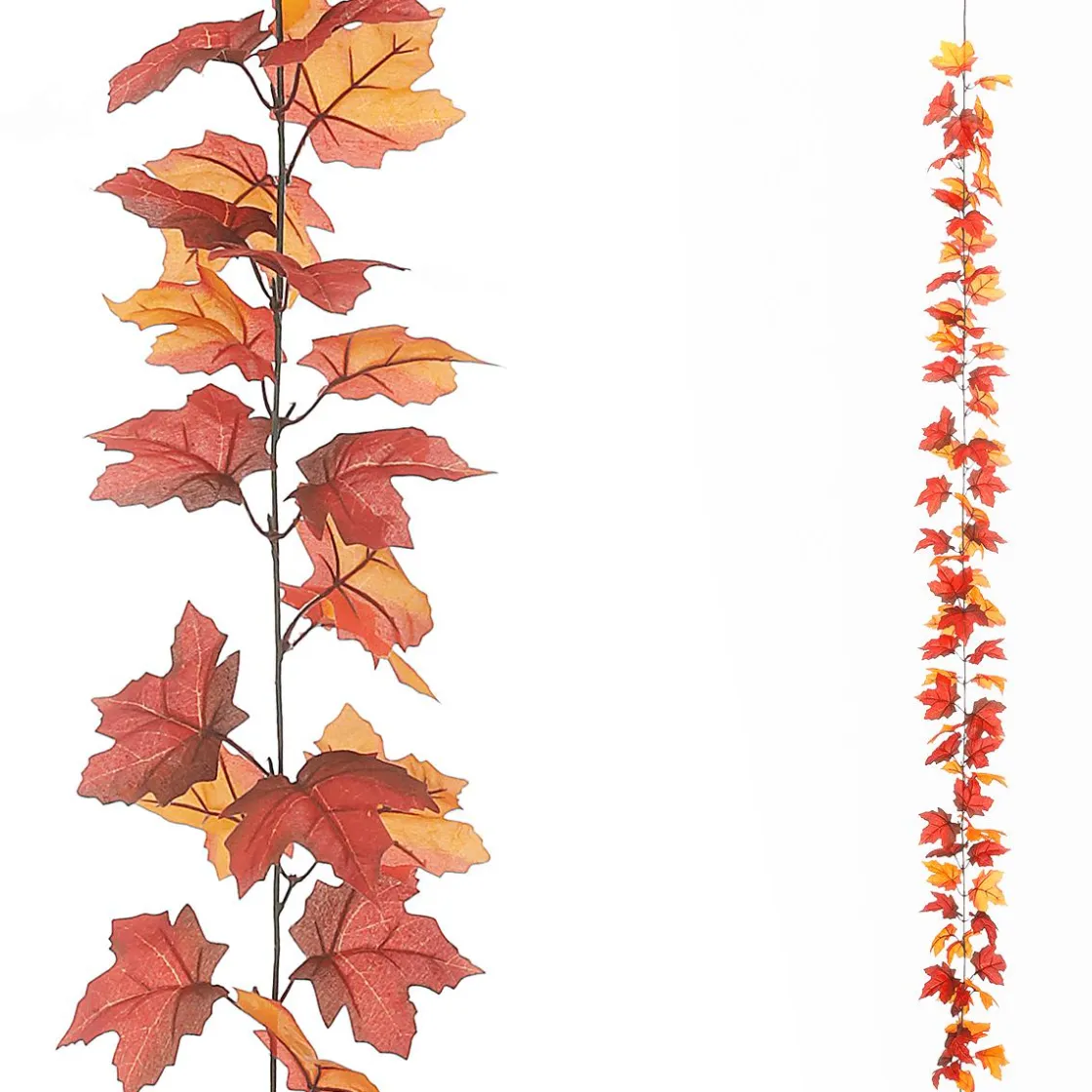 DecoWoerner Decoración De Otoño|Guirnaldas Y Vides>Guirnalda De Arce Artificial - Marrón 180 Cm
