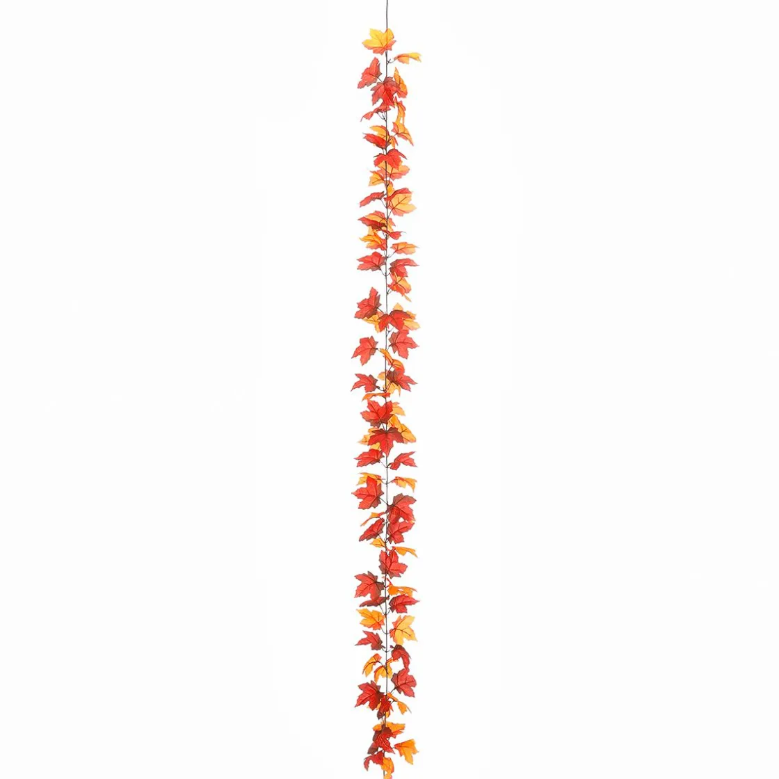 DecoWoerner Decoración De Otoño|Guirnaldas Y Vides>Guirnalda De Arce Artificial - Marrón 180 Cm
