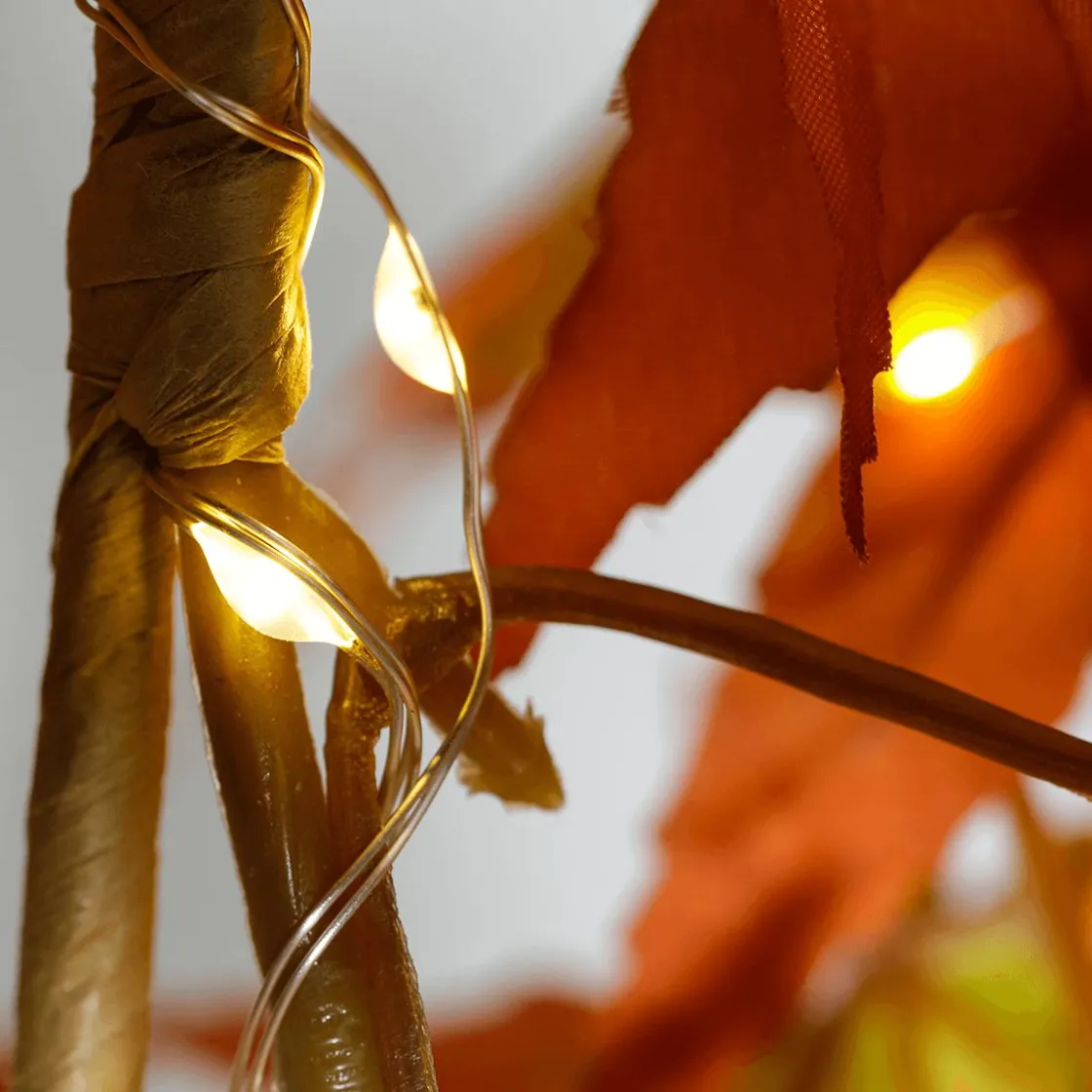 DecoWoerner Decoración De Otoño|Guirnaldas Y Vides>Guirnalda De Arce LED, 140 Cm