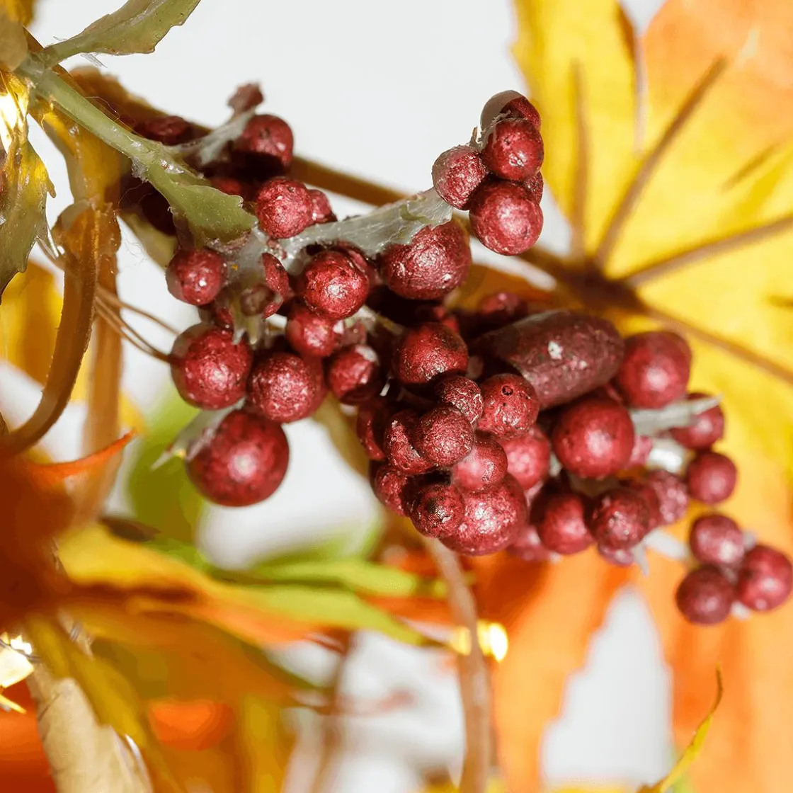 DecoWoerner Decoración De Otoño|Guirnaldas Y Vides>Guirnalda De Arce LED, 140 Cm