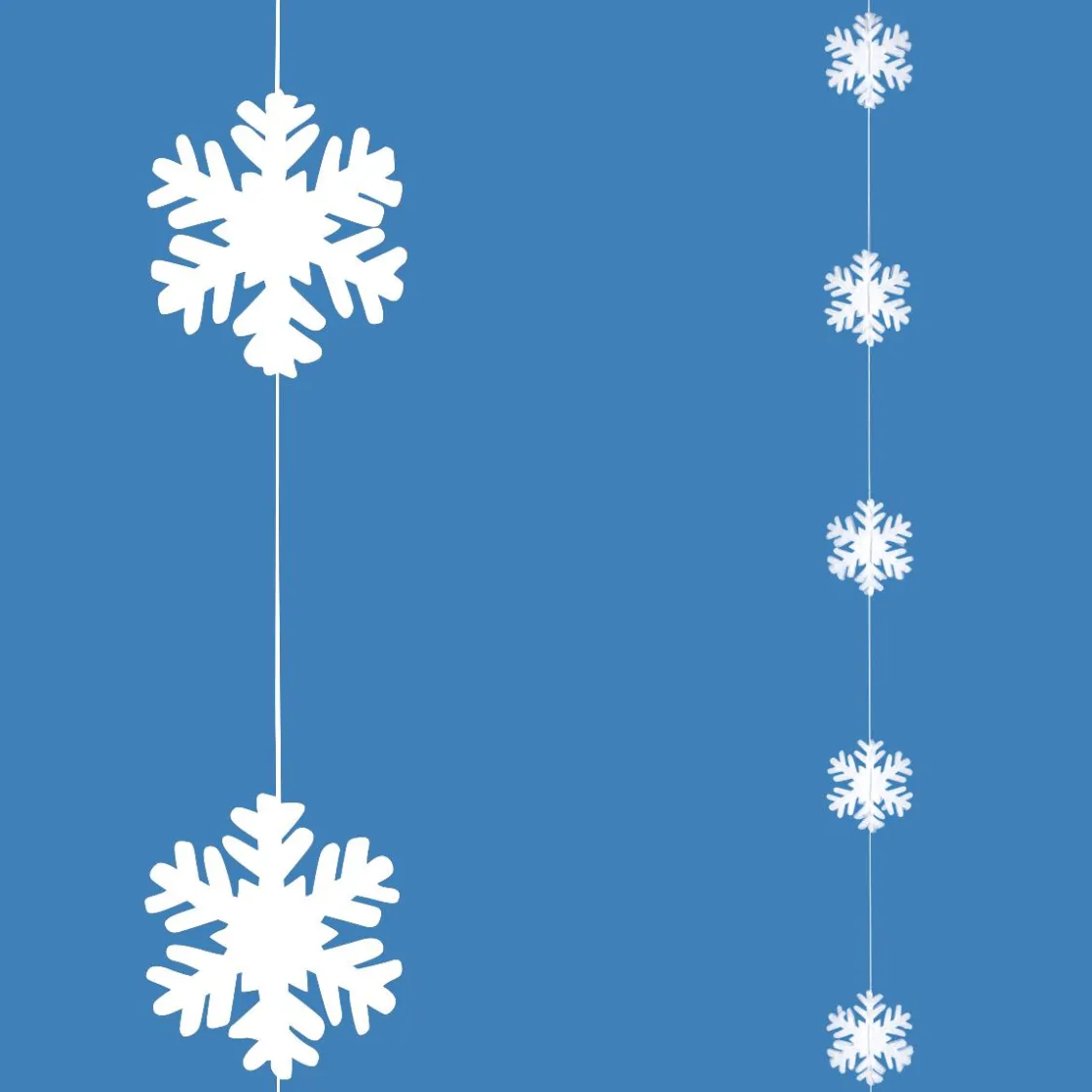 DecoWoerner Decoración De Invierno>Guirnalda De Copos De Nieve, Blanca, 180 Cm