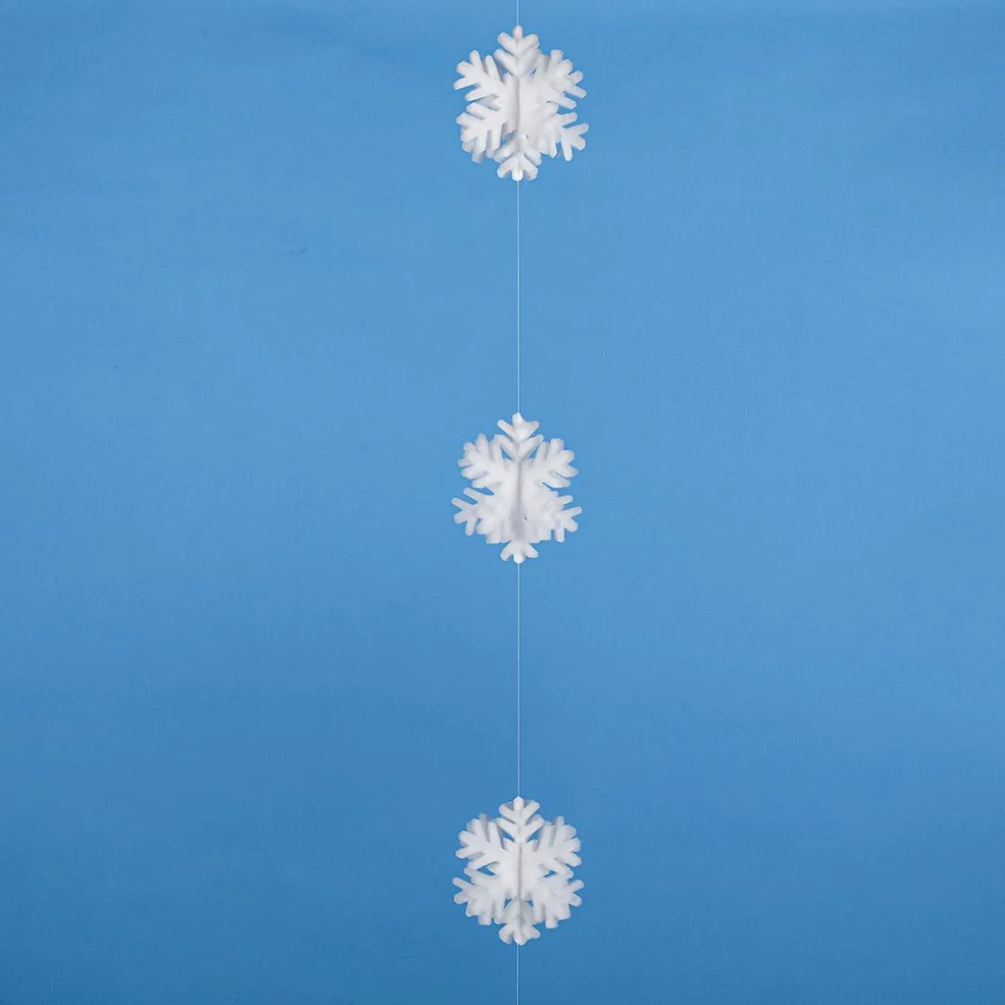 DecoWoerner Decoración De Invierno>Guirnalda De Copos De Nieve 3D Blanca, 180 Cm