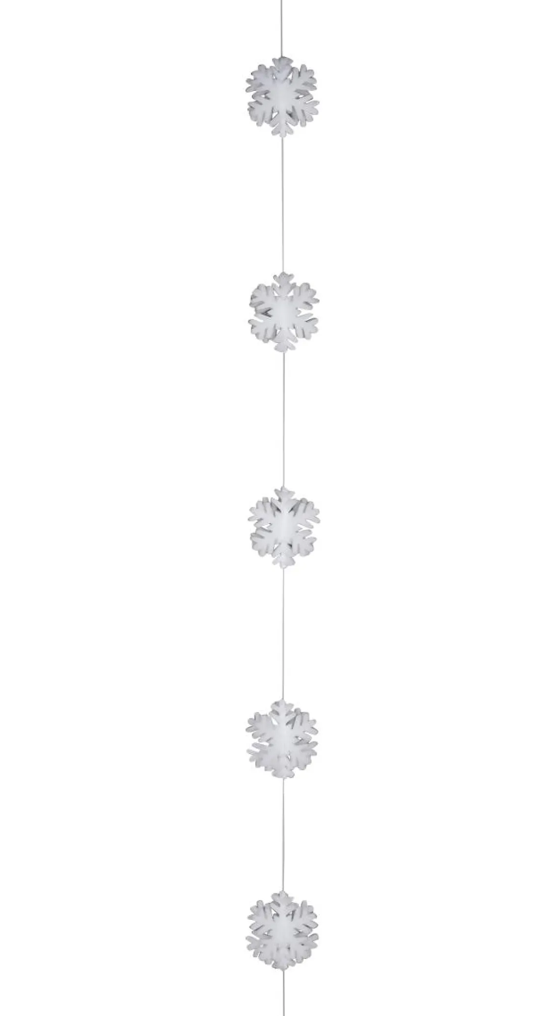 DecoWoerner Decoración De Invierno>Guirnalda De Copos De Nieve 3D Blanca, 180 Cm