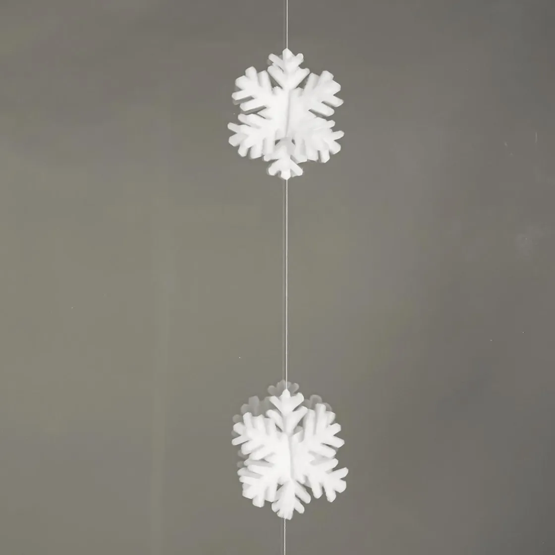 DecoWoerner Decoración De Invierno>Guirnalda De Copos De Nieve 3D Blanca, 180 Cm
