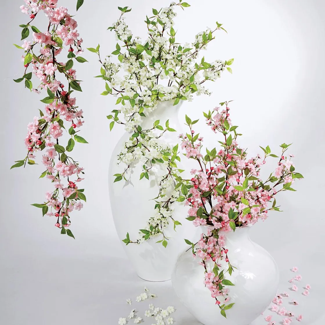 DecoWoerner Decoración De Primavera|Guirnaldas Y Vides>Guirnalda De Flores De Cerezo Artificial 110 Cm