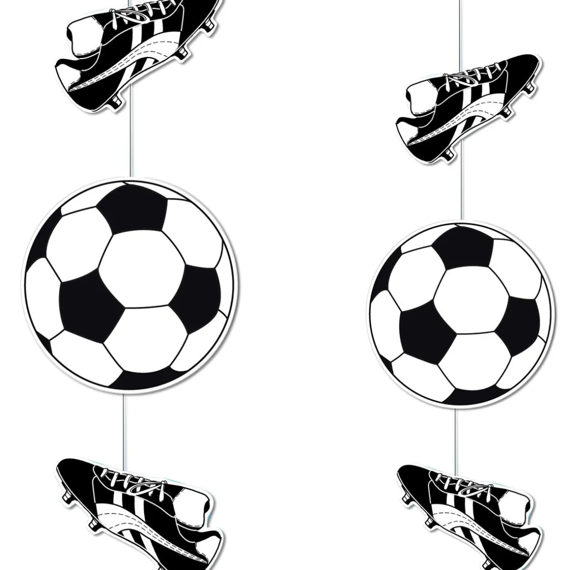 DecoWoerner Decoración Temática>Guirnalda De Fútbol Con Zapatos Y Balones 90cm