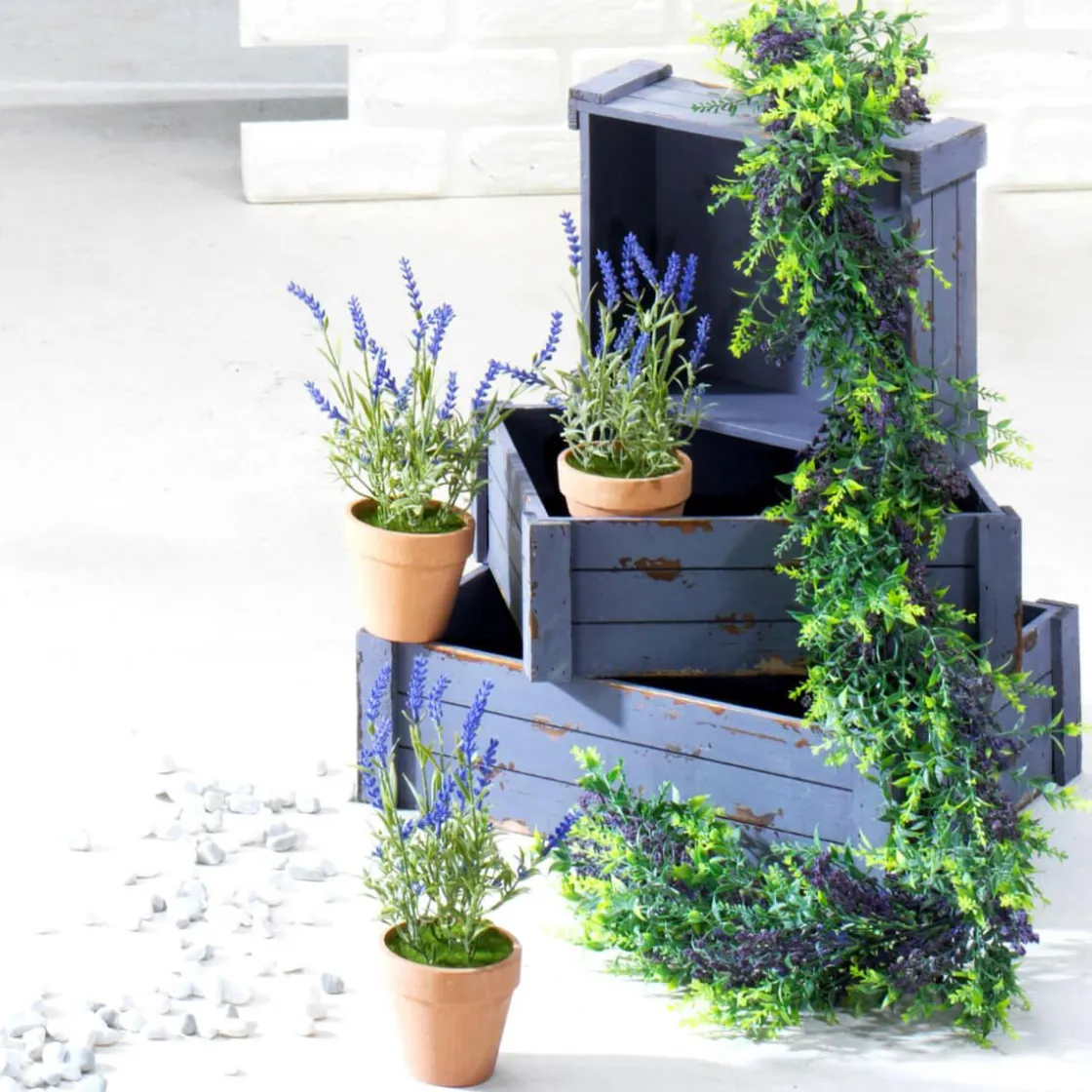DecoWoerner Guirnaldas Y Vides>Guirnalda De Lavanda Artificial, Longitud 135 Cm
