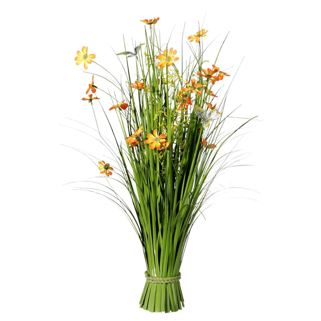 DecoWoerner Decoración De Primavera|Hierba Decorativa>Haz De Gras Artificial Con Flores s De 67 Cm