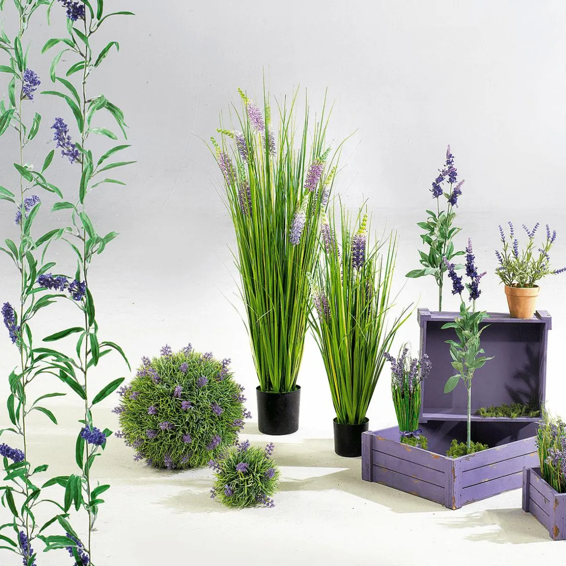 DecoWoerner Decoración De Primavera|Hierba Decorativa>Hierba Decorativa Con Lavanda, Altura 100 Cm
