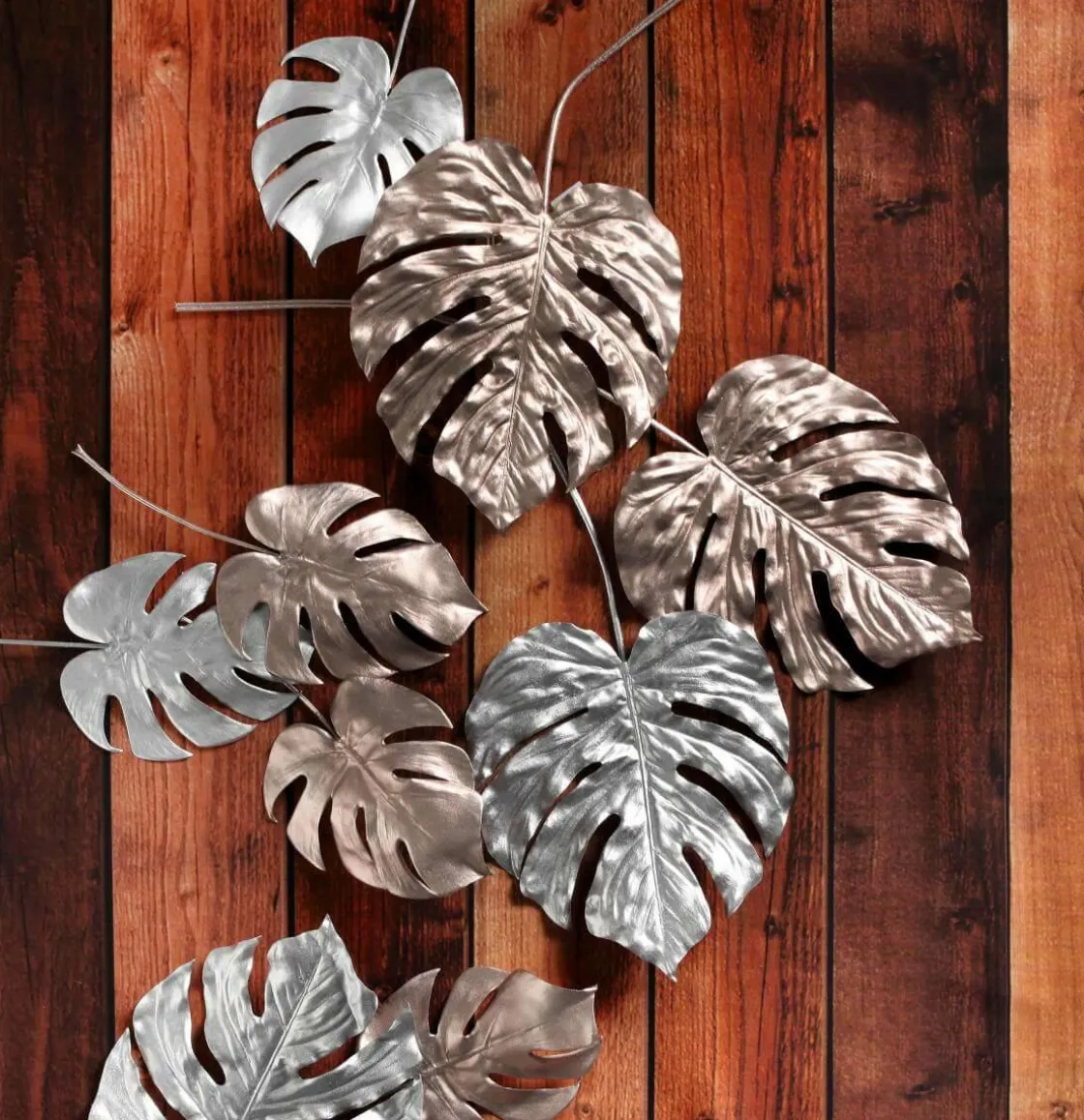 DecoWoerner Decoración Dispersa|Hojas>Hojas De Monstera Artificiales Palo 37 Cm 5 Piezas