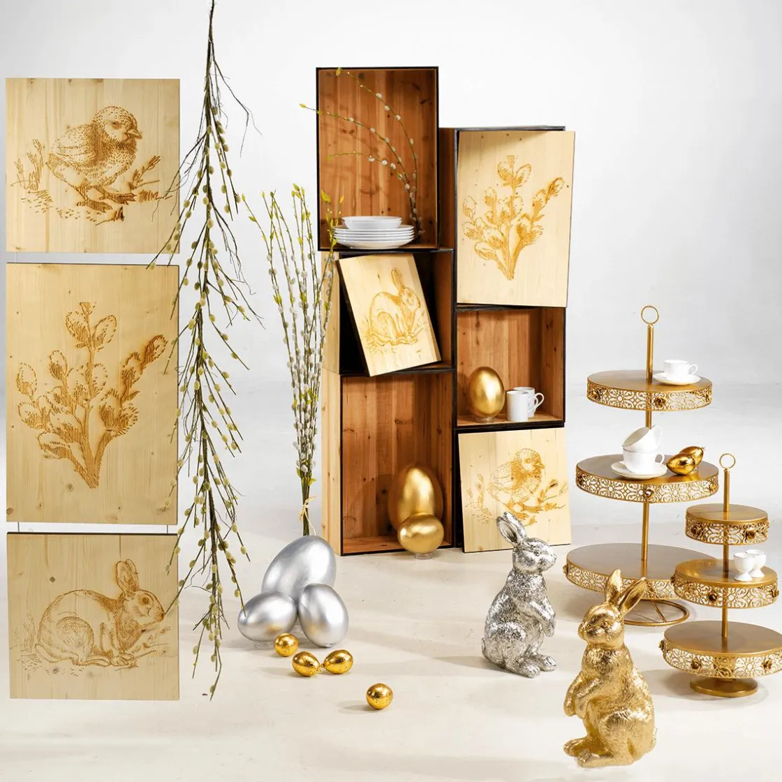 DecoWoerner Decoración De Pascua>Huevo De Pascua Decorativo Metalizado 26 Cm