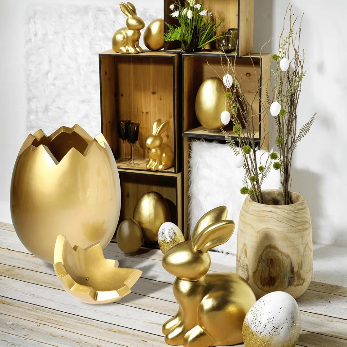 DecoWoerner Decoración De Pascua>Huevo De Pascua Decorativo Metalizado 26 Cm