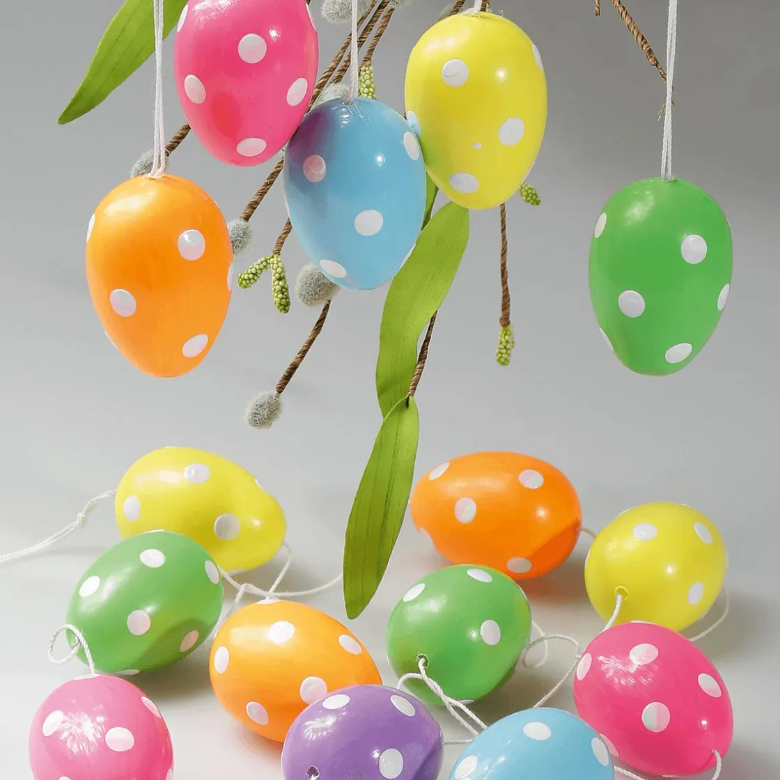 DecoWoerner Decoración De Pascua>Huevos De Pascua Decorativos 6 Cm, Con Puntos, 6 Piezas