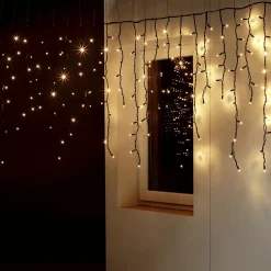 DecoWoerner Luces De Navidad>Icicle-Light Cadena De Luz 300 Cm IP44, Negro