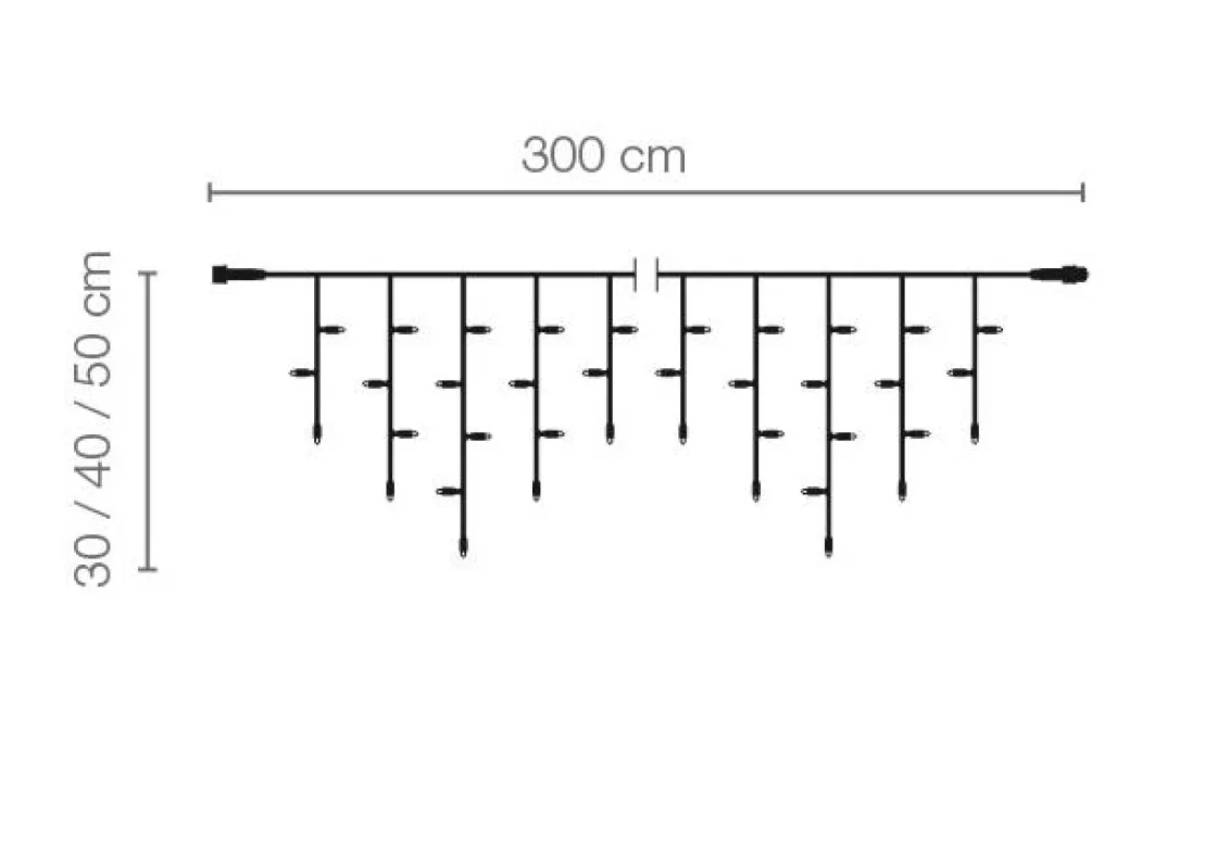 DecoWoerner Luces De Navidad>Icicle-Light Cadena De Luz 300 Cm IP44, Negro