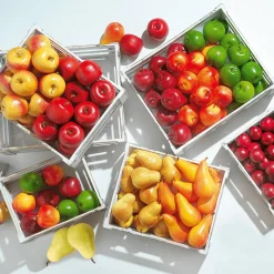 DecoWoerner Decoración De Otoño|Frutas>Imitación De Manzanas Amarillas, 3 Piezas