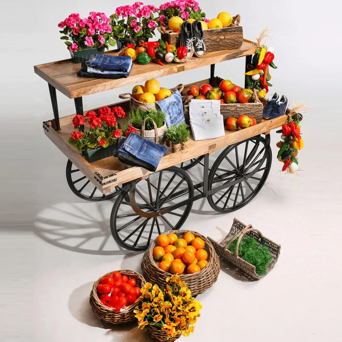 DecoWoerner Frutas>Imitación De Melón Cantalupo, 3 Piezas