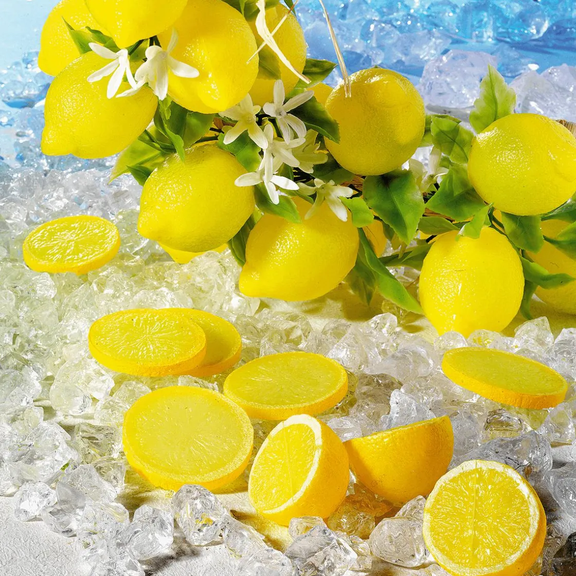 DecoWoerner Decoración Temática|Frutas>Imitación De Mitades De Limones, 3 Piezas