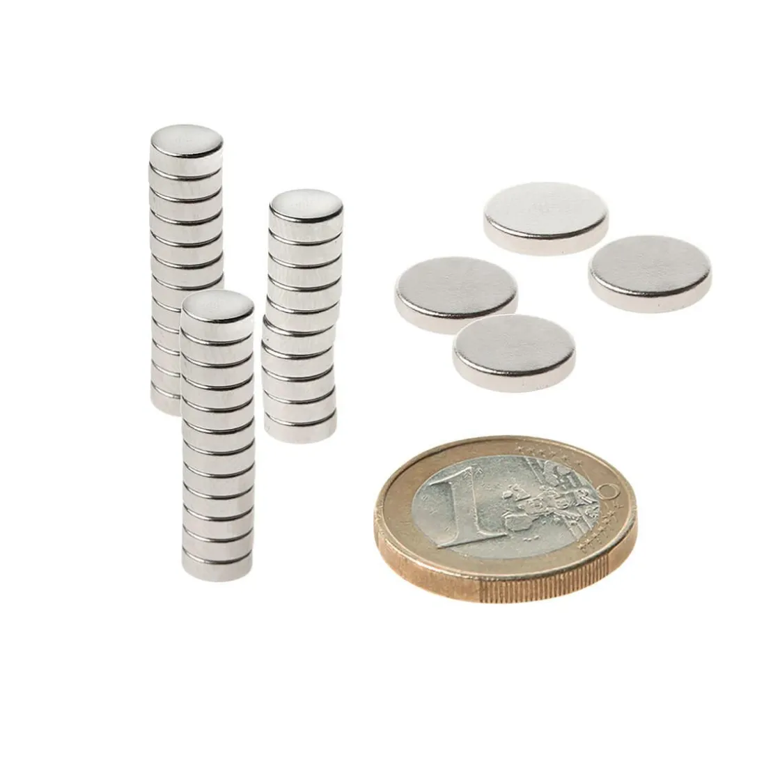 DecoWoerner Ayudas Y Herramientas De Decoración>Imán De Disco De Neodimio Ø 10 Mm, 50 Piezas