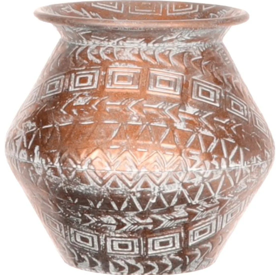 DecoWoerner Macetas Y Artículos De Decoración>Jarrón De Cobre Redondo 22,8 Cm