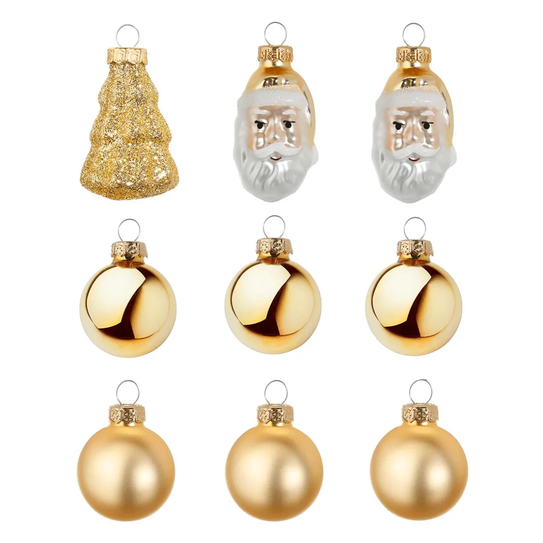 DecoWoerner Bolas De Navidad>Juego De Bolas De Cristal De Navidad 9 Piezas Doradas En Caja