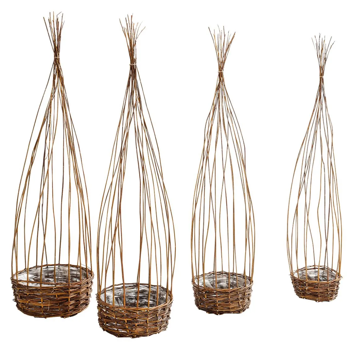 DecoWoerner Decoración De Otoño|Macetas Y Artículos De Decoración>Juego De Cestas De Mimbre 4pcs.