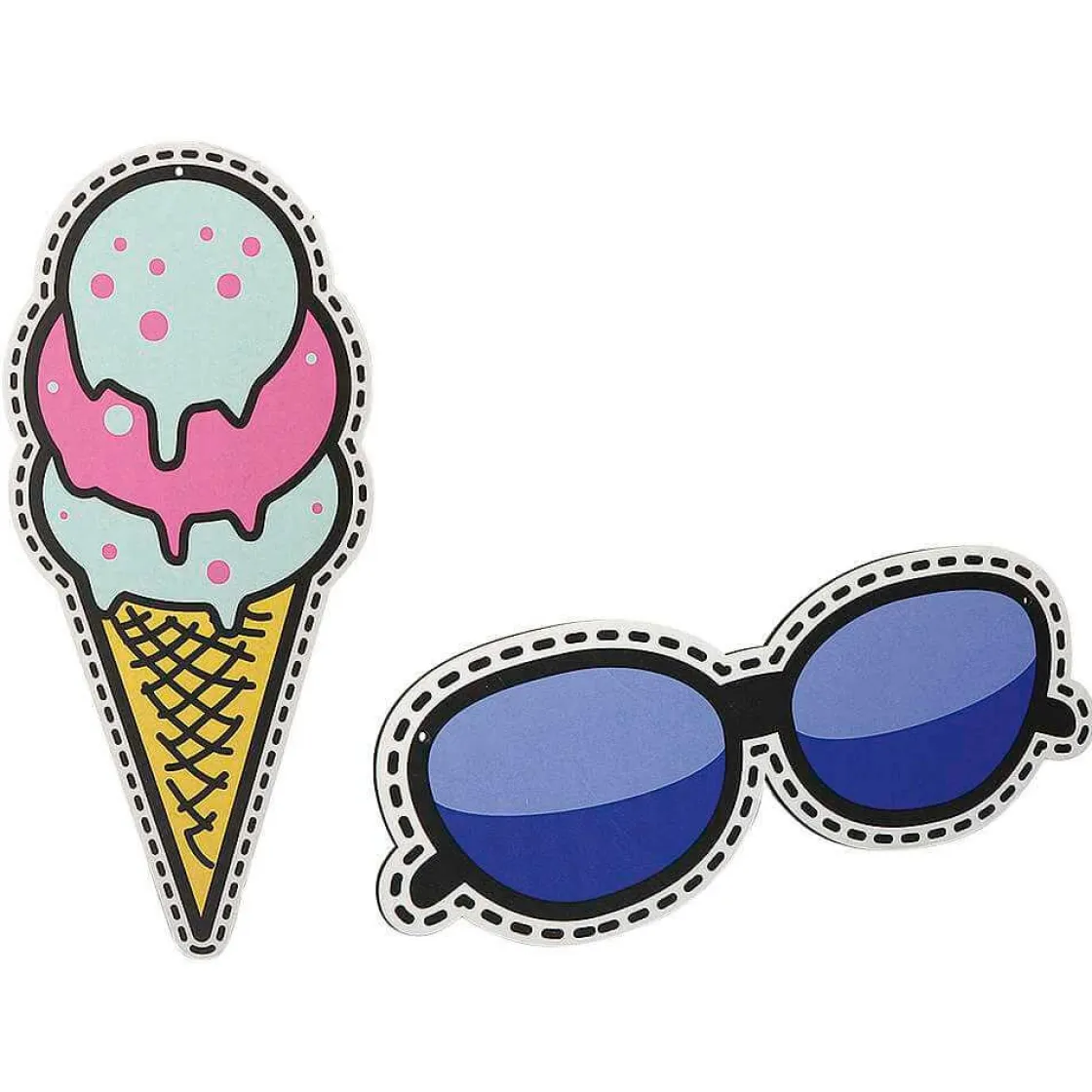 DecoWoerner Decoración De Verano>Juego De Expositores Arte Pop "Hielo Y Gafas De Sol"