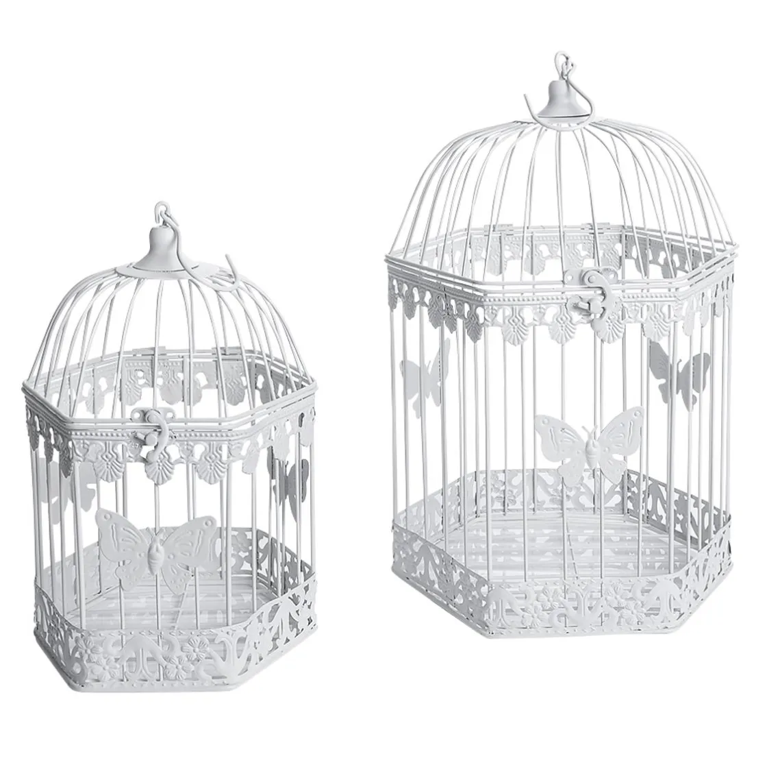 DecoWoerner Decoración De Primavera>Juego De Jaulas Decorativas Para Pájaros 2 Unidades 48x26x23 Cm / 41x21x18 Cm