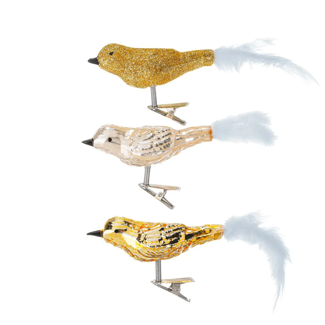 DecoWoerner Decoración De Animales|Figuras De Navidad>Juego De Pájaros Artificiales 3 Pcs