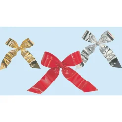 DecoWoerner Decoración Navideña Xxl>Lazo Decorativo Para Exterior, 70 Cm Dorado, B1