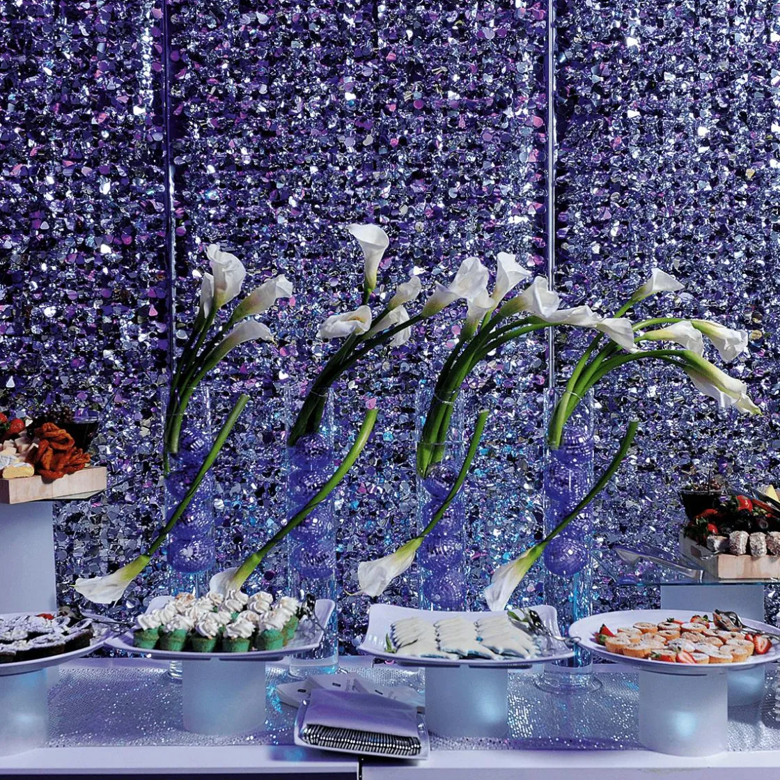 DecoWoerner Láminas Y Películas Decorativas|Decoración De Invierno>Lámina De Plástico Con Efecto Troquelado Holográfica Anchura 90 Cm Plateado