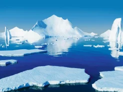 DecoWoerner Bandera Xxl|Decoración De Invierno>Lona XXL "Témpanos De Hielo En El Mar Polar" De Lona De Camión Ignífuga 300 X 400 Cm
