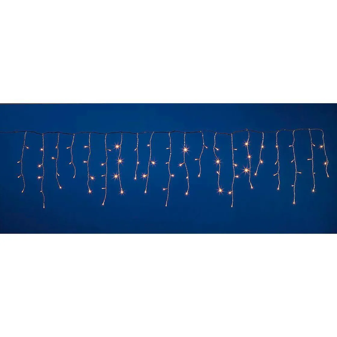 DecoWoerner Luces De Navidad>Luz Icicle Light LED 24 V Para Exteriores, 76 LED, 370 X 50 Cm