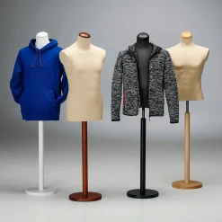 DecoWoerner Bustos De Costura>Maniquí De Costura De Hombre, Busto De 78 Cm, Color Crudo/roble Blaro