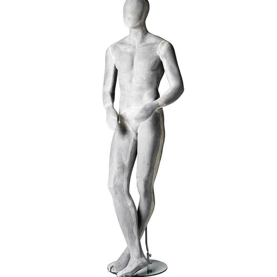 DecoWoerner Maniquíes>Maniquí Hombre ESCULTURA Pierna Cruzada Hormigón Óptico