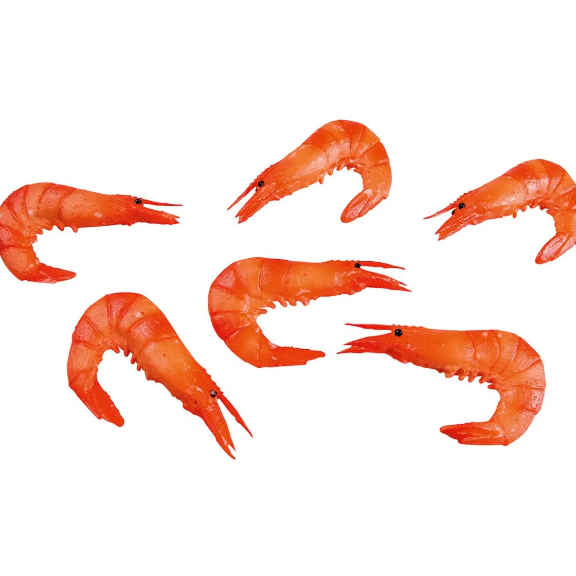 DecoWoerner Pescados Y Mariscos>Maniquíes De Gambas, Pack De 6 Piezas