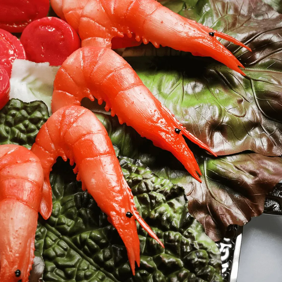 DecoWoerner Pescados Y Mariscos>Maniquíes De Gambas, Pack De 6 Piezas