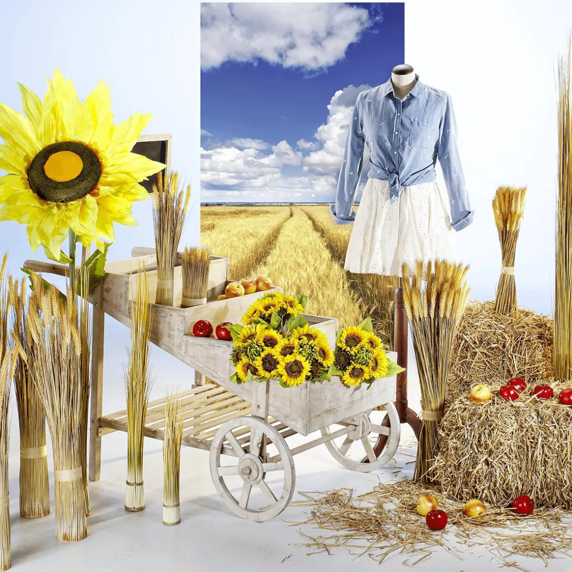 DecoWoerner Decoración De Otoño|Hierba Decorativa>Manojo De Espigas De Trigo Decorativo, 90 Cm